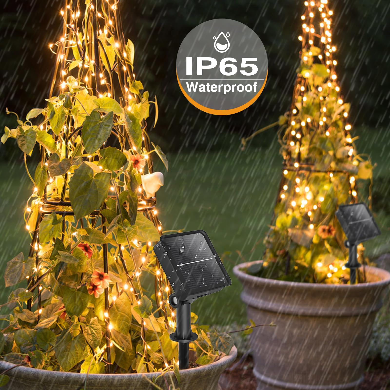 Kolpop Guirlande Solaire 10M 8 Modes Dimmable - Guirlande Lumineuse Extérieure Étanche IP65 Ampoules G40