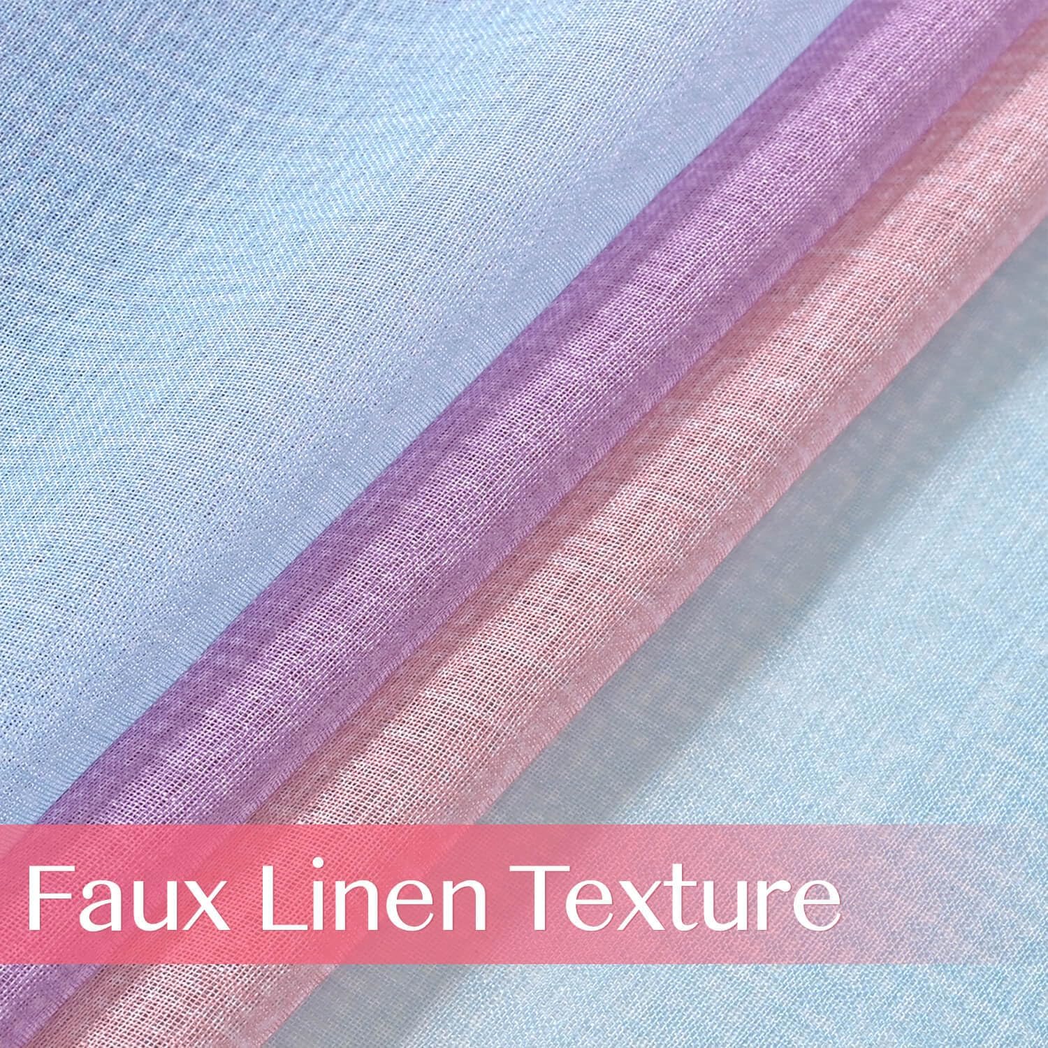 WUBODTI Rainbow Curtains for Girls Bedroom Decor 63 Inch Length, Unicorn Princess Theme Colorful Ombre Sheer Curtains Pink Purple and Blue Curtains for Nursery Kids Room Living Room, 2 Panels