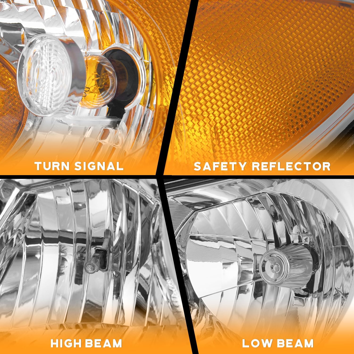 WEELMOTO Headlights for 2007-2009 Hyundai Elantra (NOT FIT HATCHBACK) Headlight Assembly Compatible with 2007 2008 2009 Hyundai Elantra (submodel: GLS, SE) Headlamp Replacement with Bulbs