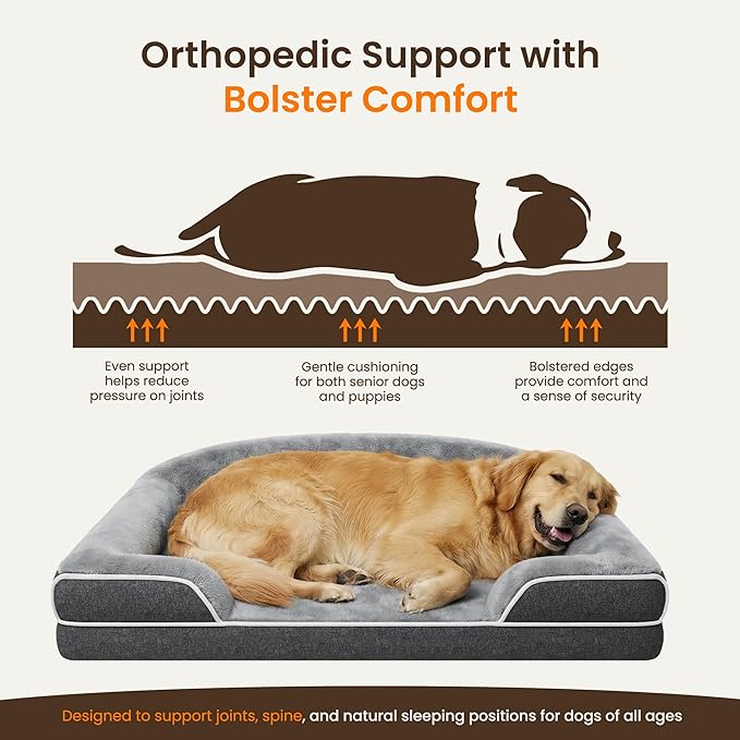 Cama Ortopédica para Perros Extra Grandes 45 x 30 Pulgadas con Espuma Viscoelástica miniatura 3