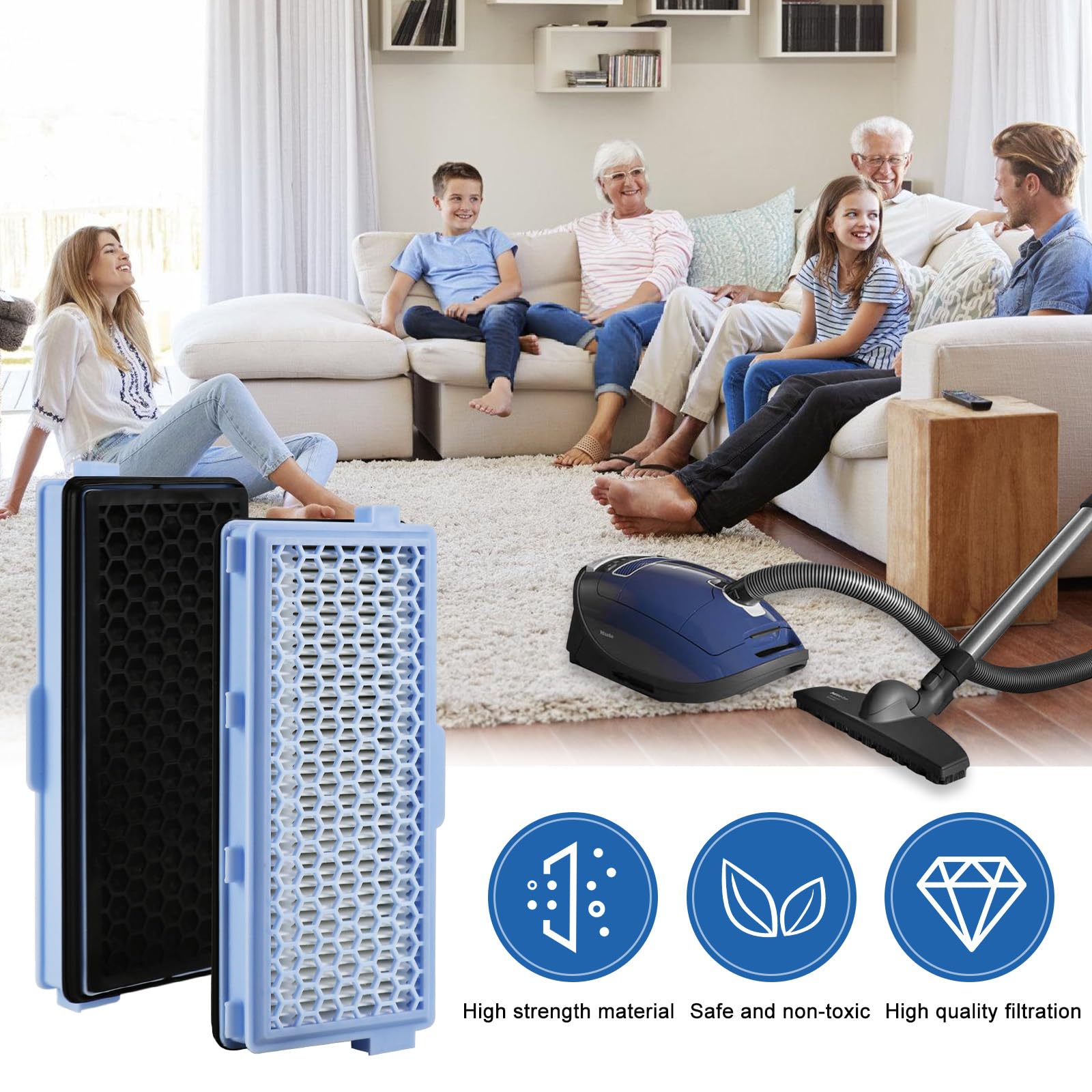 Hermex Alternativer HEPA-Filter Für Miele SF-HA 50 HEPA AirClean 50 Set - Foto 5