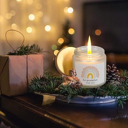 Miniatura 5 de 9 velas aromáticas de agradecimiento de agradecimiento de 3.5 onzas, impresionantes velas inspiradoras, regalos de Navidad para empleados,