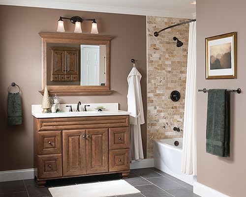 Miniatura 10 de Moen Eva T6420ORB - Grifo de baño de arco alto de dos manijas de bronce aceitado de 8 pulgadas con ensamblaje de drenaje, requiere válvula, T6420ORB