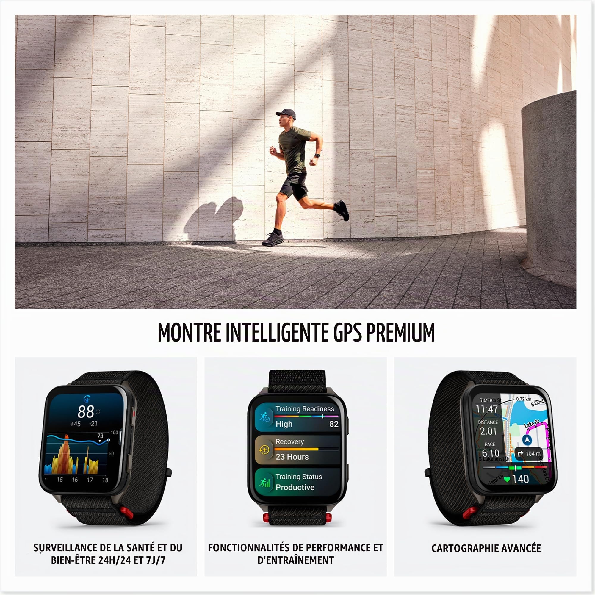 Garmin Venu X1 Montre intelligente GPS 51 mm AMOLED, batterie 8 jours, lampe de poche LED, noire (renouvelée)