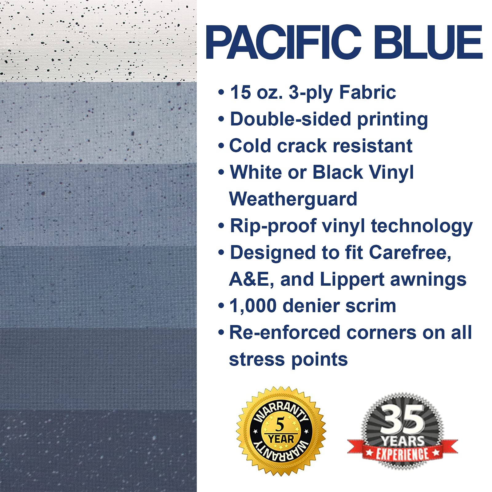 Buy ShadePro RV Awning Fabric Replacement Heavy Duty Weatherproof