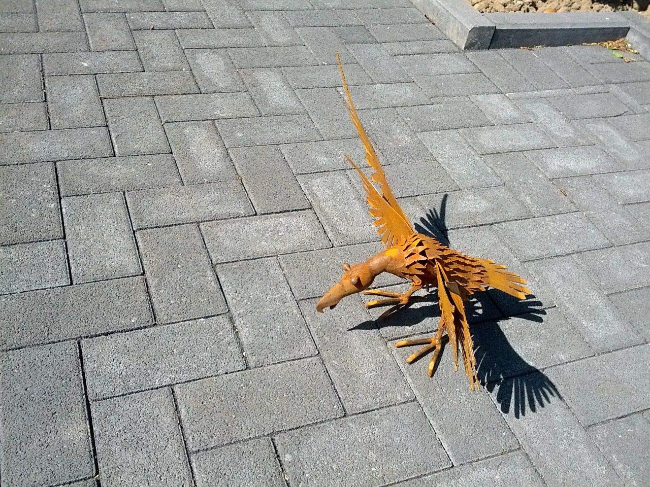 Zen Man Adler,Vogel, Garten Figuren,Eisen Gartendeko Edelrost Metall Tier Rost Deko 40 * 28 * 20cm,030896
