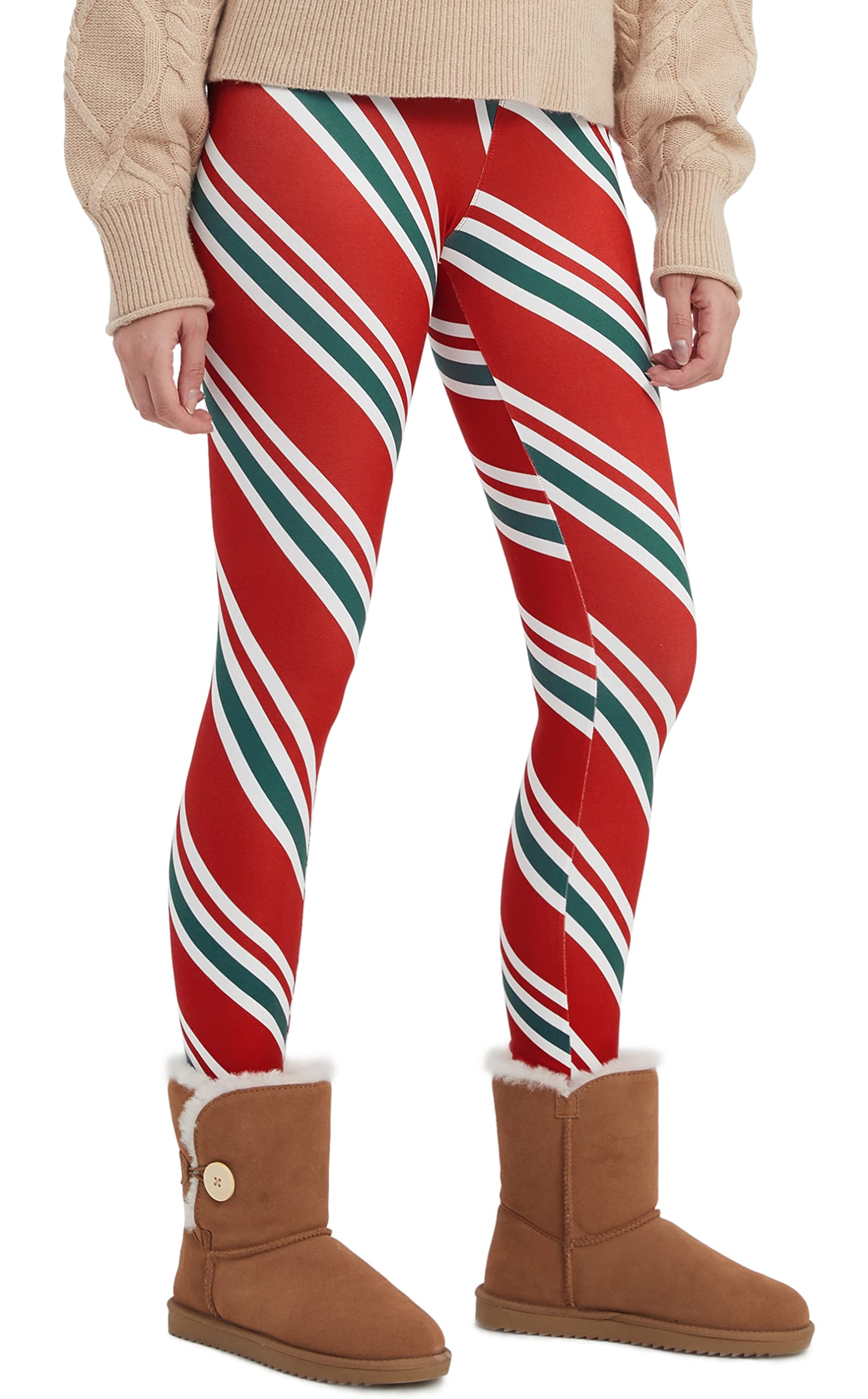 sissycos Women's Christmas Halloween Crossover Leggings High Waisted