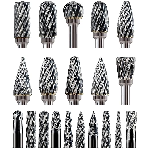 20-Piece Carbide Burr Bits Set 1/8" Shank