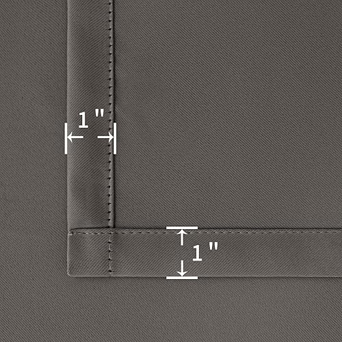 Miniatura 5 de BGment Cortinas opacas para dormitorio de 63 pulgadas, bolsillo para barra y pestaña trasera, aislamiento térmico gris, cortinas de oscurecimiento