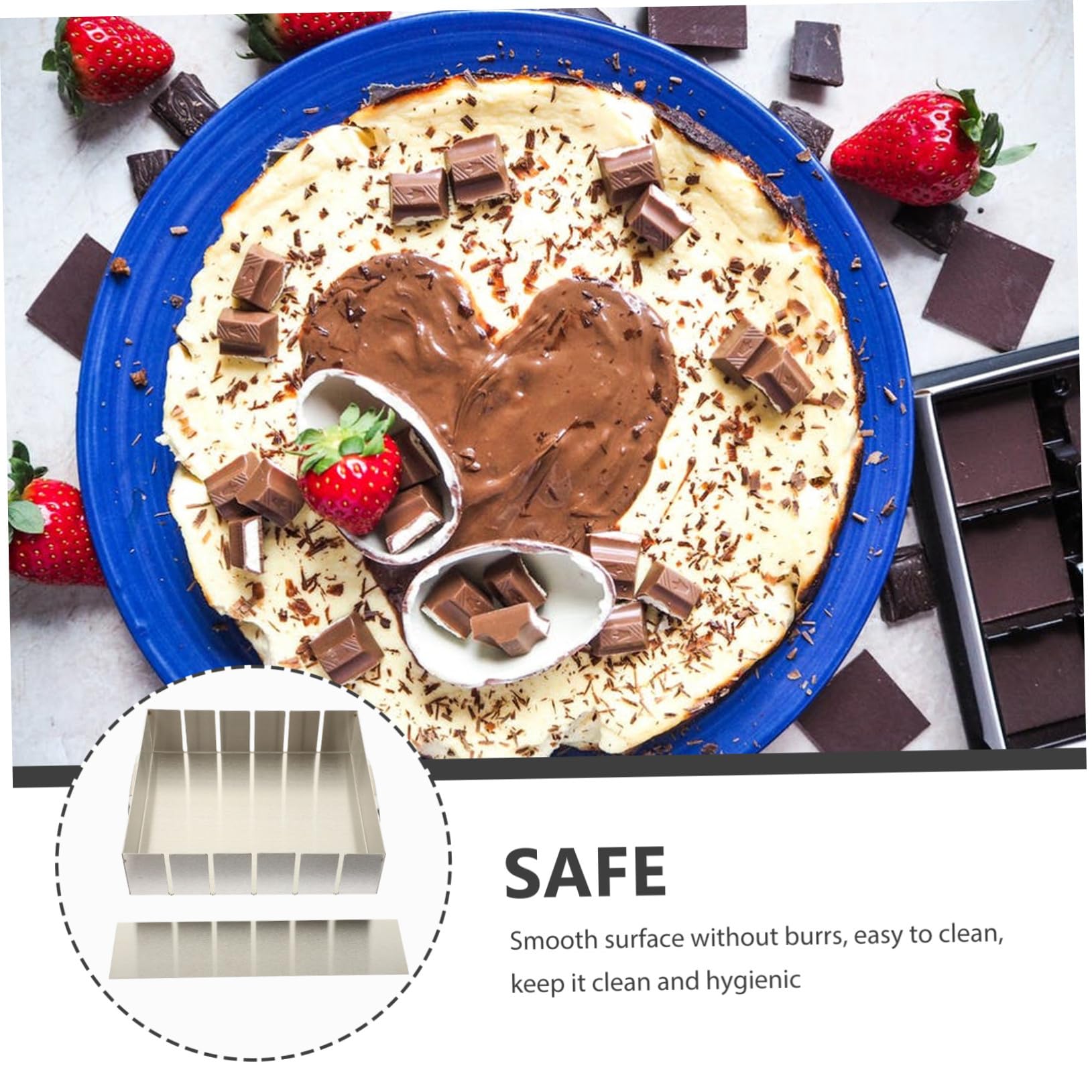 Toyvian Moule à Nougat en Acier Inoxydable pour Pâtisserie Professionnelle, Surface Lisse, Facile à Démouler, pour Confiserie et Fabrication de Gâteaux
