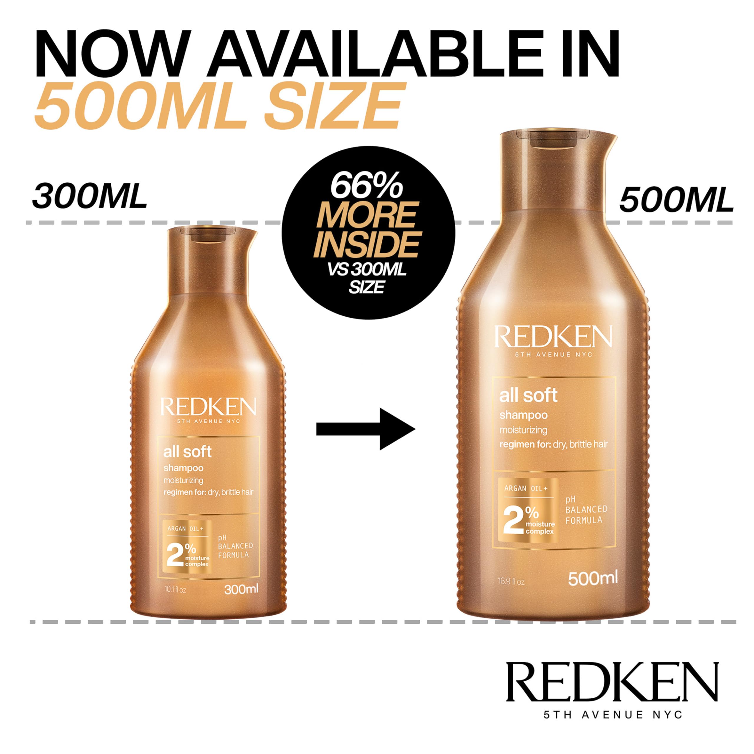 REDKEN Conditioner, for Dry Hair Argan Oil, Intense Softness and Shine, All Soft, 500ml, Brown, 500 ml (Pack of 1) - Image 2