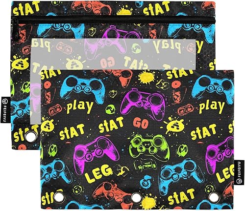 Vista 49 de Gredecor Estuche para lápices con 3 anillos, con cremallera de dinosaurio, paquete de 2 unidades, organizador transparente para la escuela