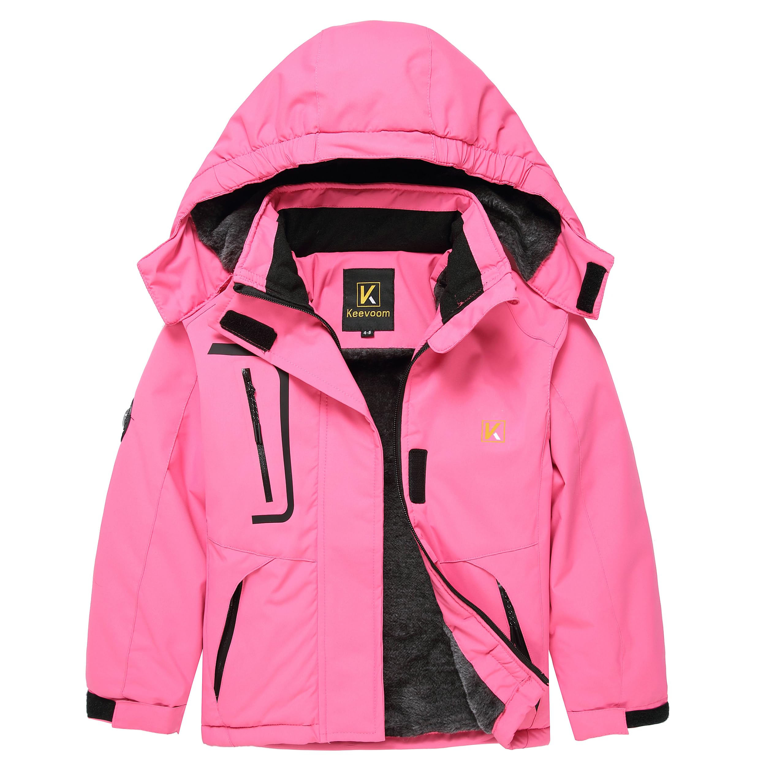 Keevoom Boys Girls Winter Coat Ski Jacket Windproof Waterproof Kids Snowboard Warm Fleece Snow Coats