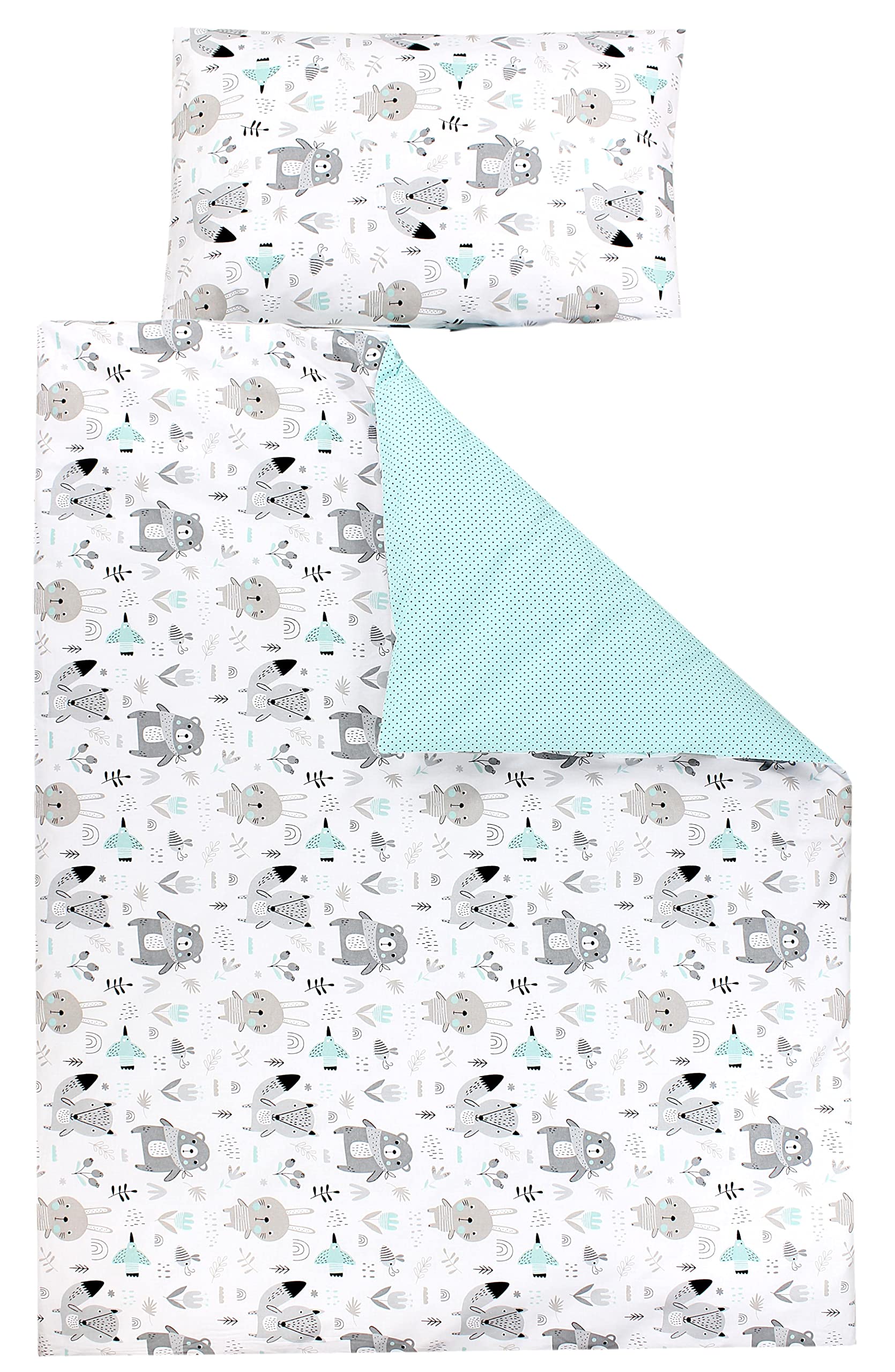 TupTam Juego de Ropa de Cama para Niños, de 2 Piezas., Zorros en el avión/Verde, 120x90 cm — view 33