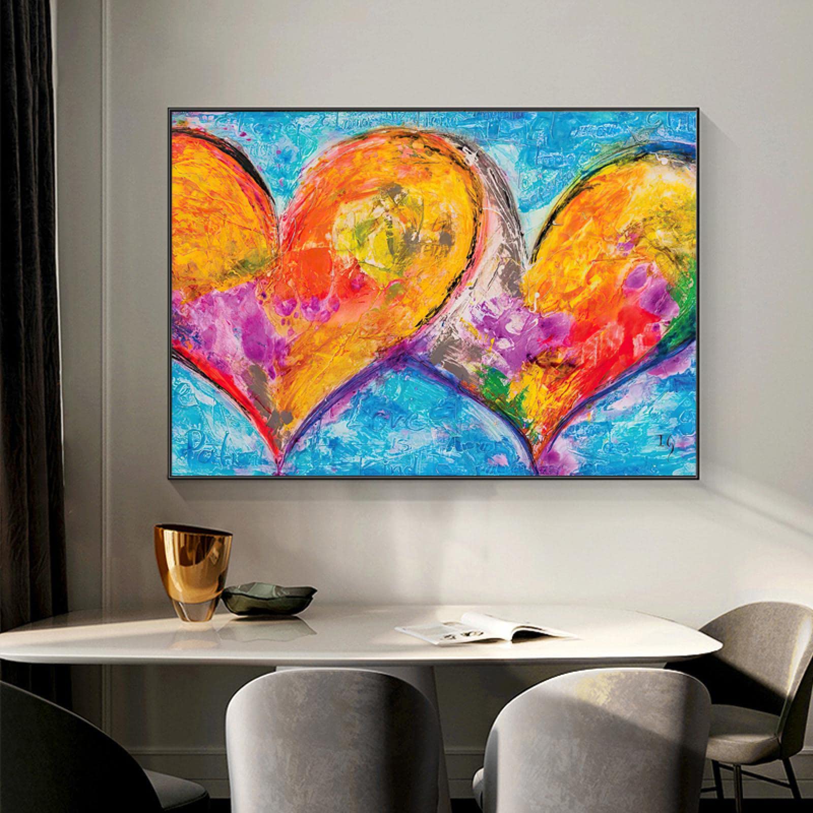Impression sur Toile Amour Coeur Art Abstrait pour Salon 70x100cm - 8