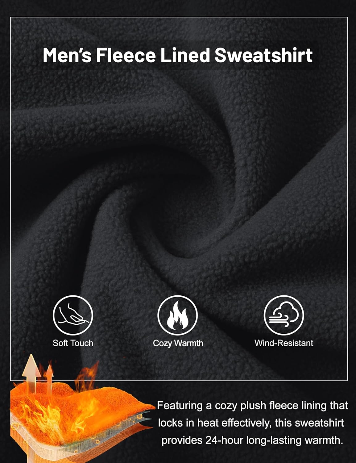 MAGCOMSEN Men's Fleece Lined Sweatshirts Long Sleeve Crewneck Pullover Winter Fall Warm Casual Sweatshirt - Image 4