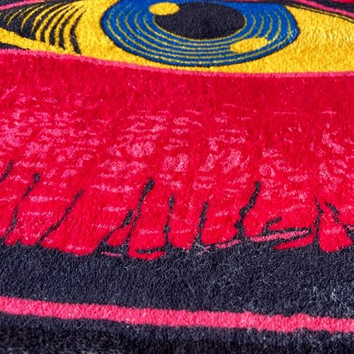 Miniatura 4 de Interesante alfombra de felpa con forma de ojo de diablo de labios rojos, encantadora habitación, cómoda decoración del hogar, tapete de puerta de