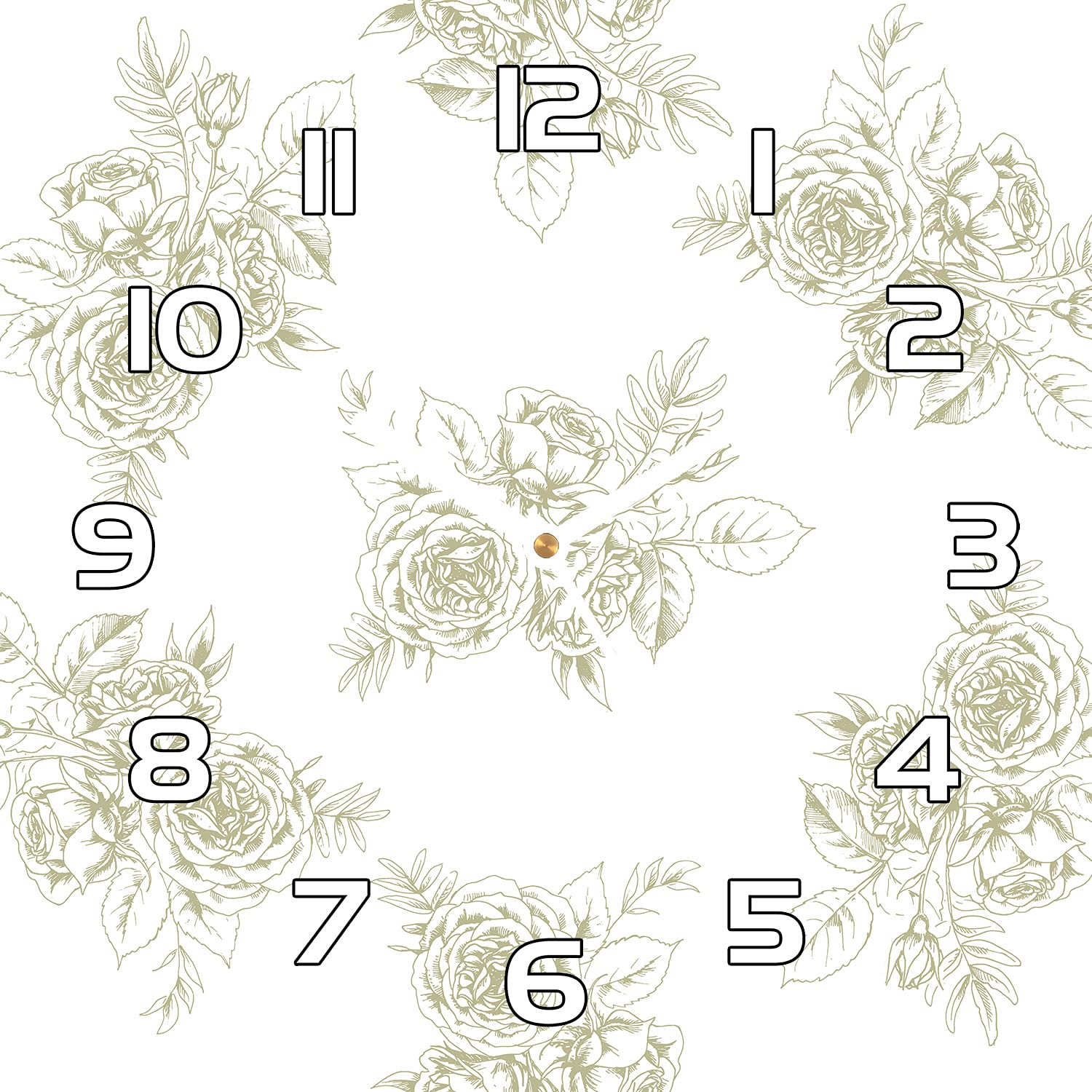 Horloge en verre de sécurité de qualité supérieure motif floral Coloray