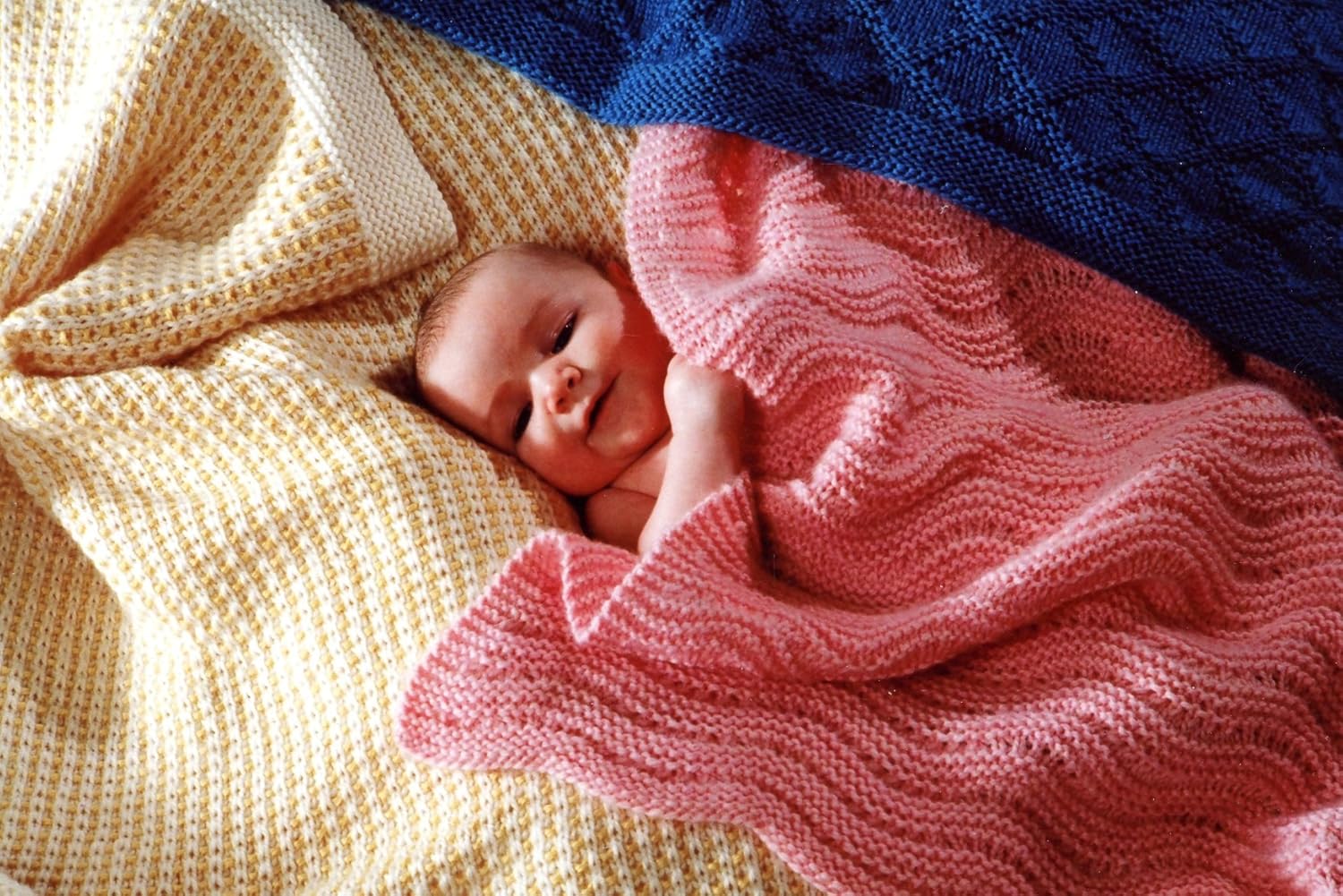 Fiber Trends Knitting Pattern CH-23 Easy Knit Baby Blankets Collection 1