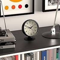 Vista 5 de NEWGATE® Reloj despertador Spheric Diseño retro icónico de cúpula Acabado de goma suave negro Ideal para mesita de noche, escritorio o estante