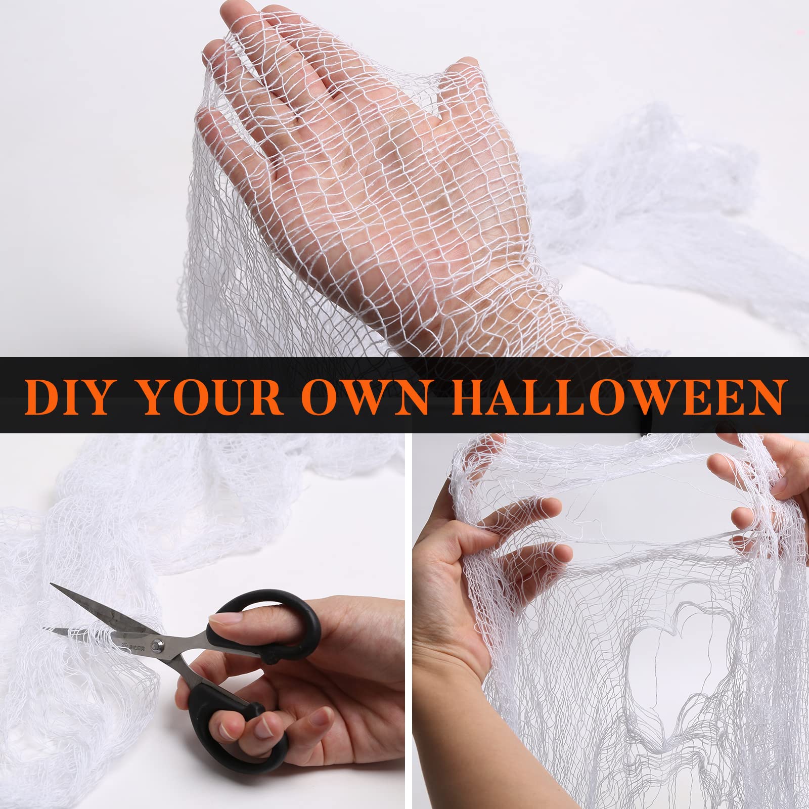 Lot De 6 Tissus Effrayants - 183 X 76 Cm - Avec 24 Autocollants Chauve