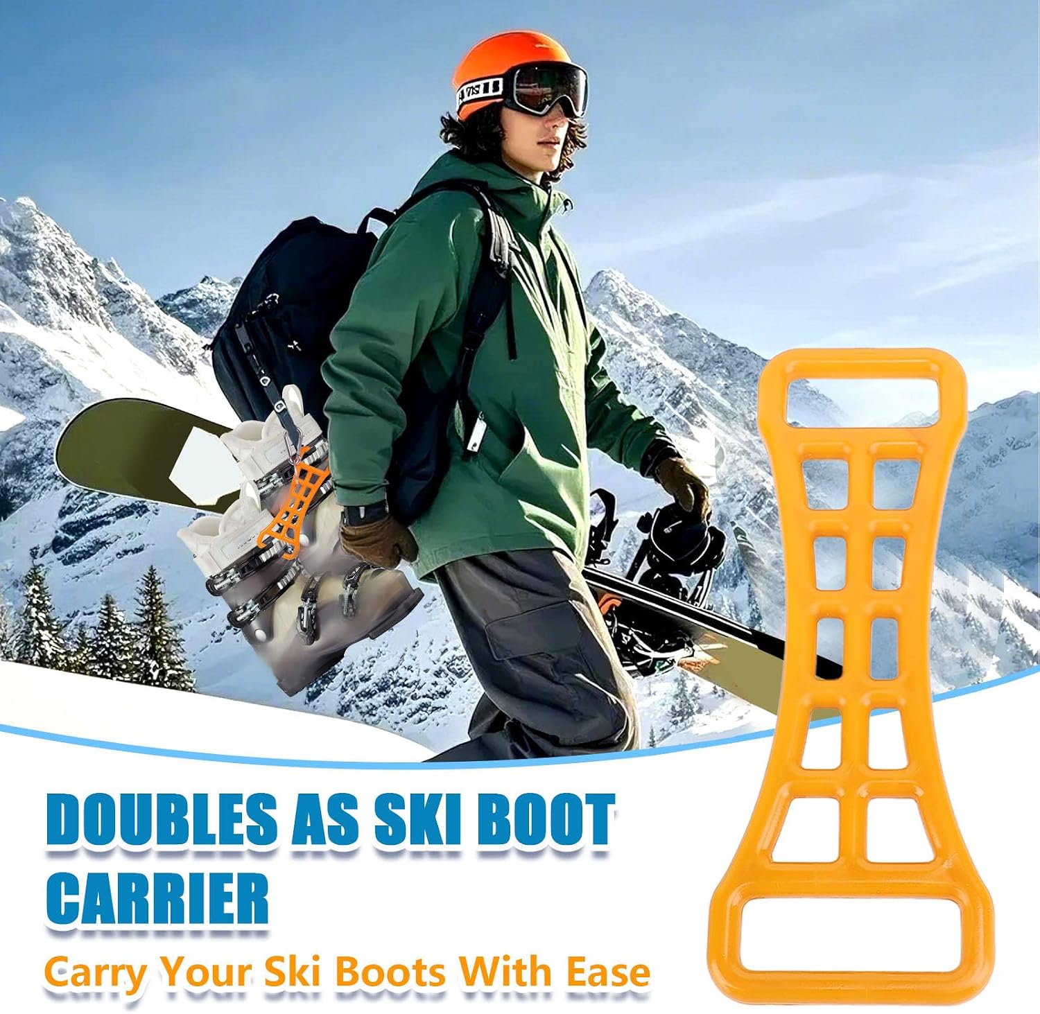 2pcs Ski Boot Buckle Assist Tool Shoes Buckle Extender Tool Multifunctional Skiing Boot Fastening Aid For Ski Enthusiasts (Yellow)