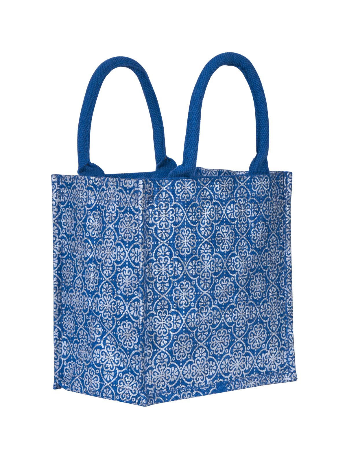 Jute Bags for Lunch for Women and Men | Jute Grocery Bag | Jute Carry Bag | Jute Tiffin Bags | Jute Bags with zip | Printed Jute Bag | Mughal Print - Blue (B07H2VLFHW) Amazon Price History, Amazon Price Tracker
