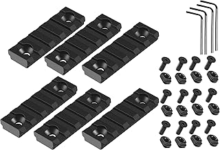 360 Tactical New 5 Slots M LOK Aluminum Section - 3 inch 4 Screw and 4 Nuts with 2 Allen-Wrench (3 Pair 6 Pcs)