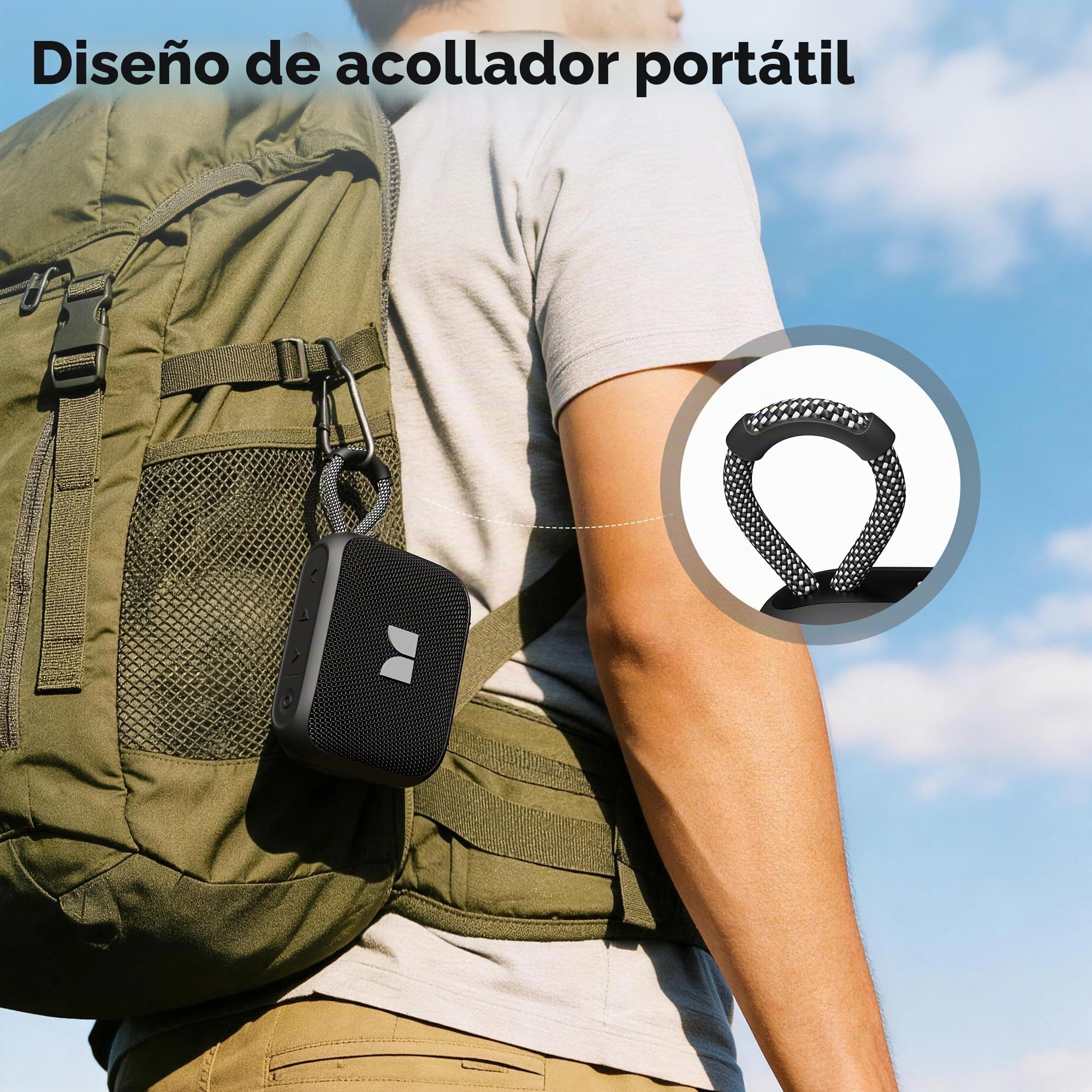 Monster Altavoz Bluetooth MS-520, Portátil, IPX7 Resistente al Agua, 12 Horas de Batería, Bluetooth 6.0, TWS Estéreo, Micrófono Integrado, para Exteriores