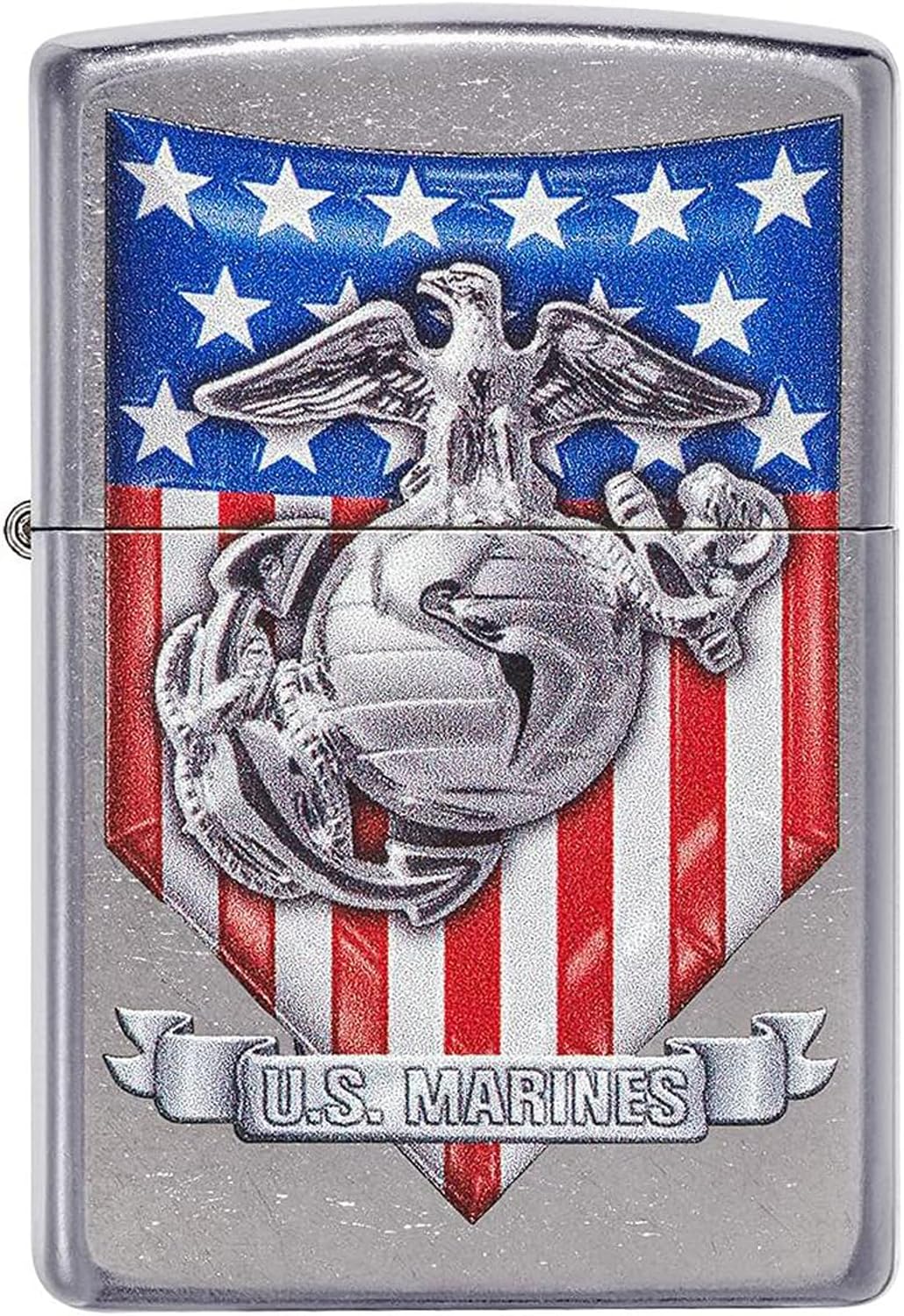 Custom Personalized Zippo U.S. Marine Corps Classic Windproof lighters - Free Engraving - Christmas, Halloween & Valentines Day Gift (Silver)