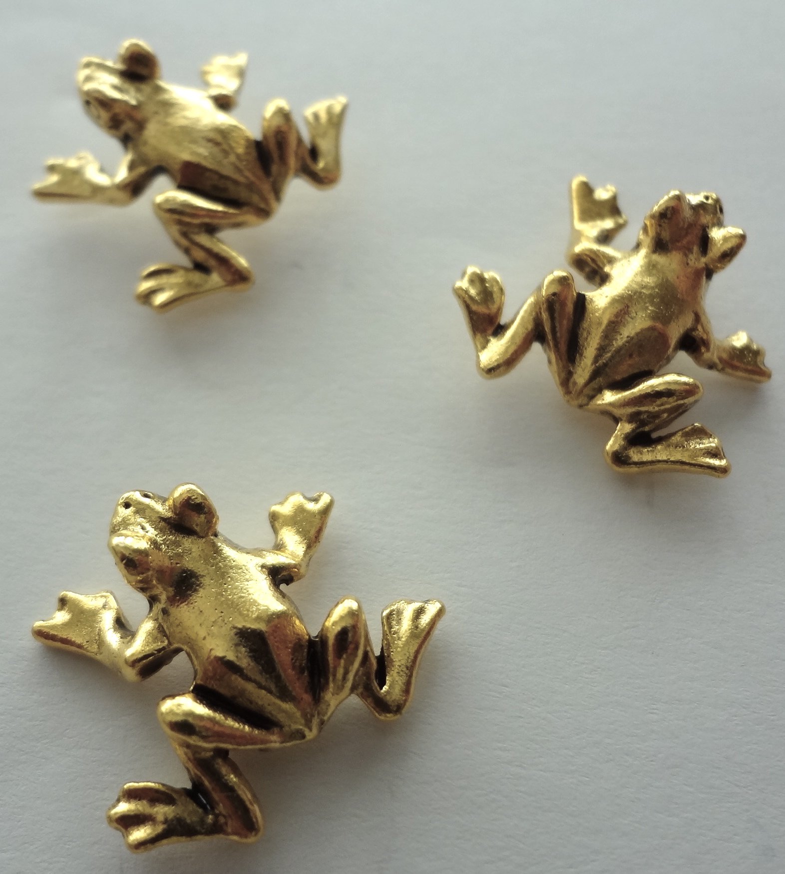 Frog Decorative Push Pins, 15 Pieces, Gold - T-04AG