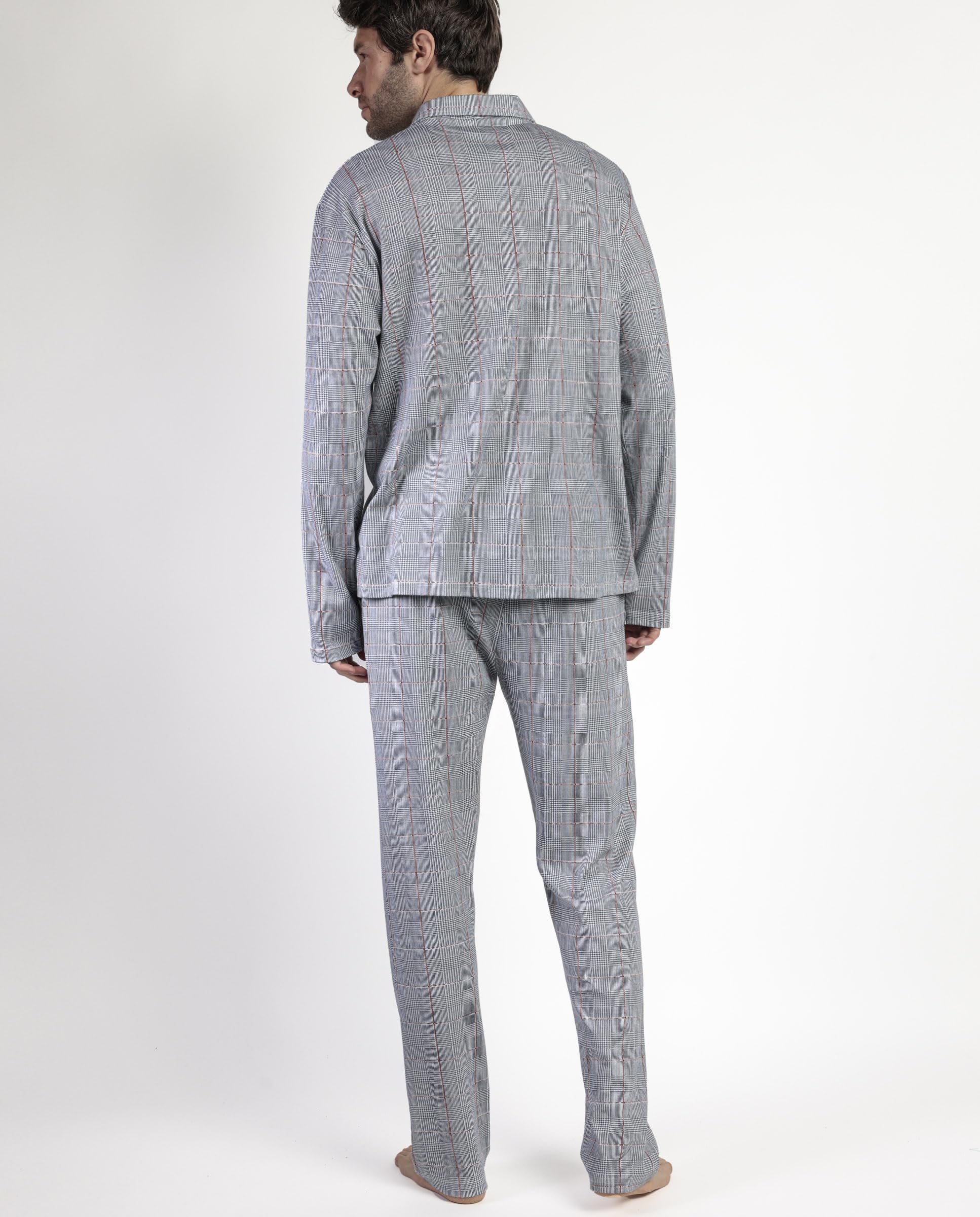 ADMAS Classic Pijama Manga Larga Abierto Harris para Hombre