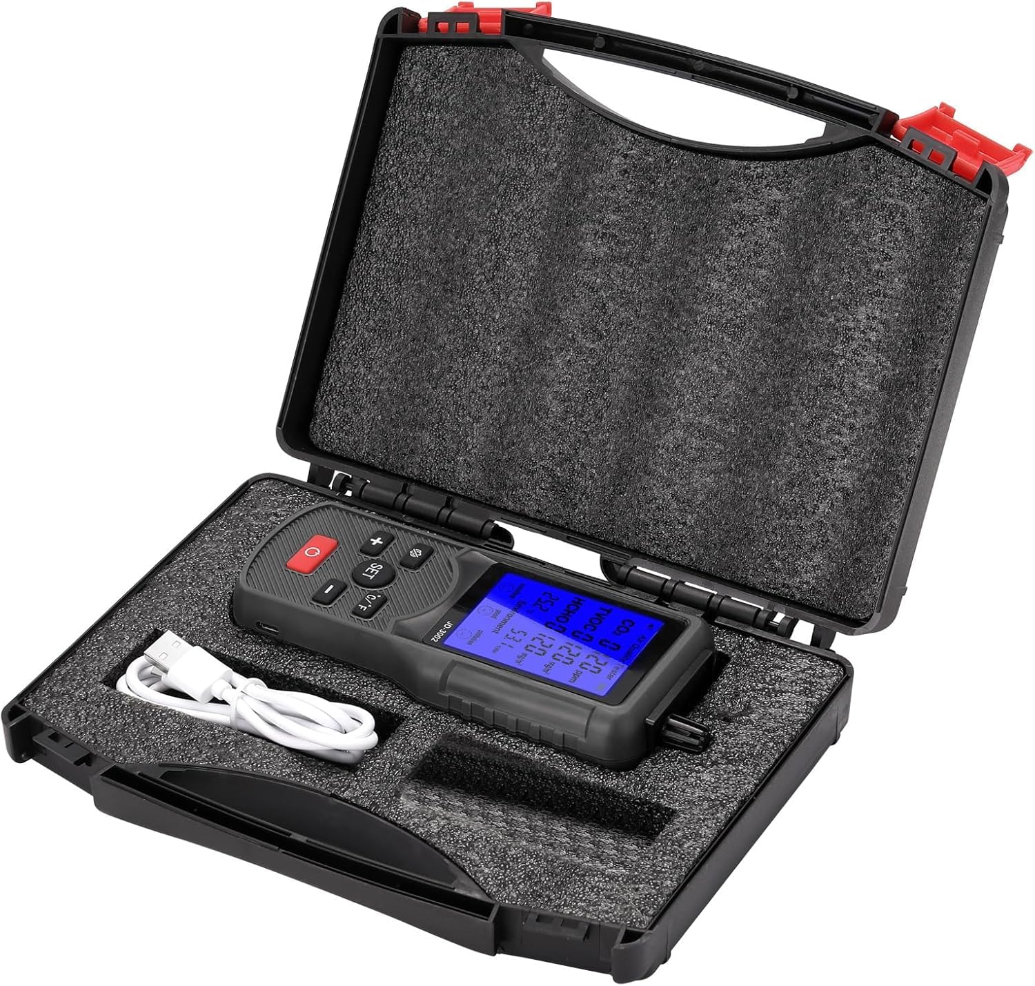 Medidor de calidad del aire, detector de formaldehído, visualización en tiempo real de CO2 en el aire, formaldehído/TVOC, temperatura/humedad, pantalla de 2,8 pulgadas, para dormitorios y oficinas dom