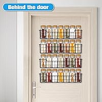 Vista 4 de Spice Rack Organizer Wall Mount, Spice Organization Storage Shelf for Cabinet Door, 2 Packs Wall Spice Rack Saving Space for Kitchen, Black