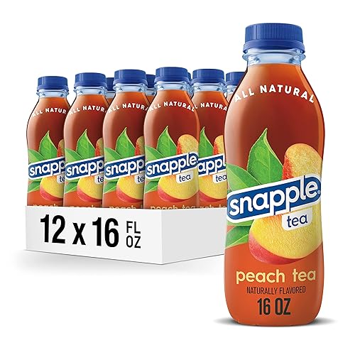Snapple Té de melocotón, botella de plástico reciclada de 16 onzas líquidas, paquete de 12