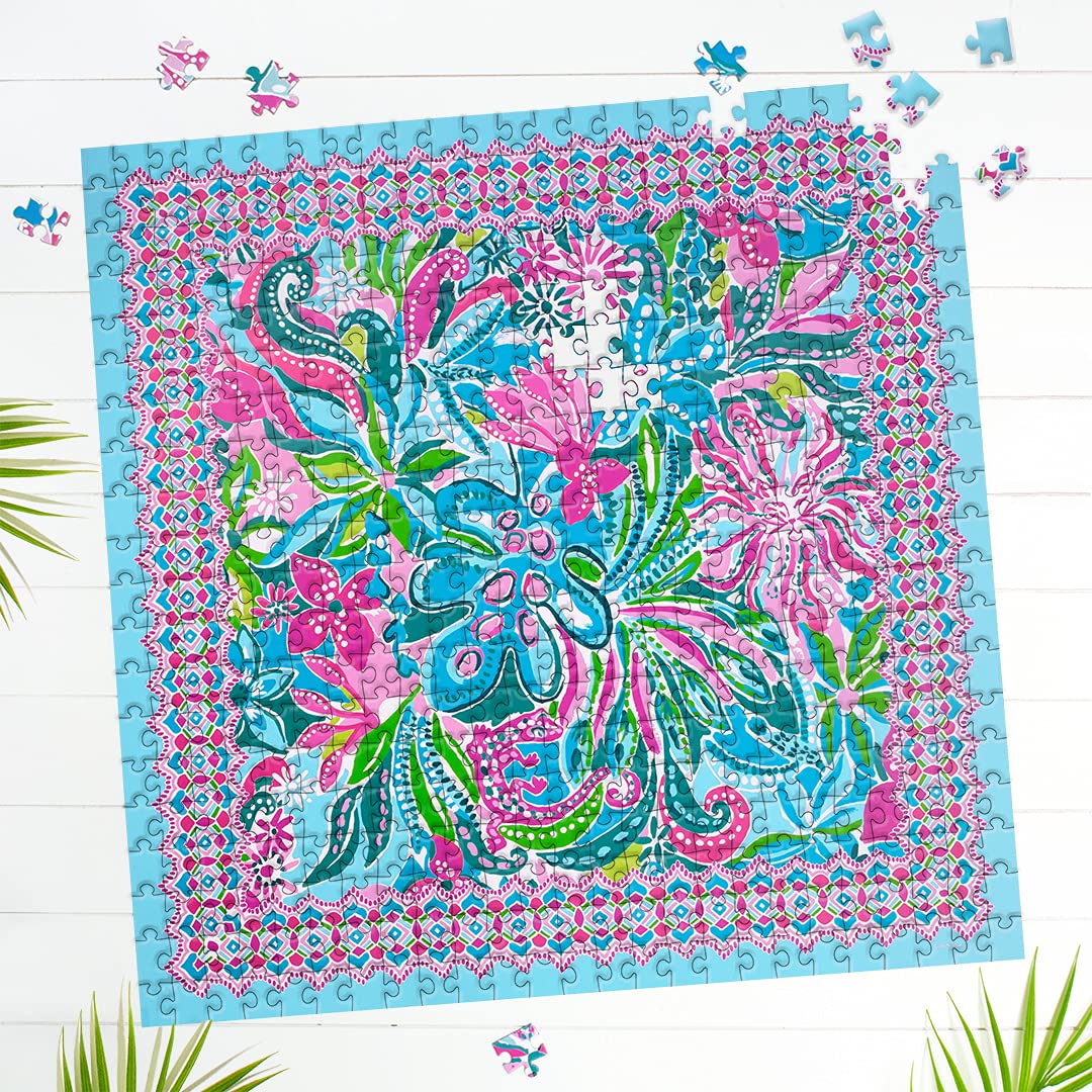 Lilly Pulitzer 500 Piece Puzzle; Colorful 22 x 22 Square Jig