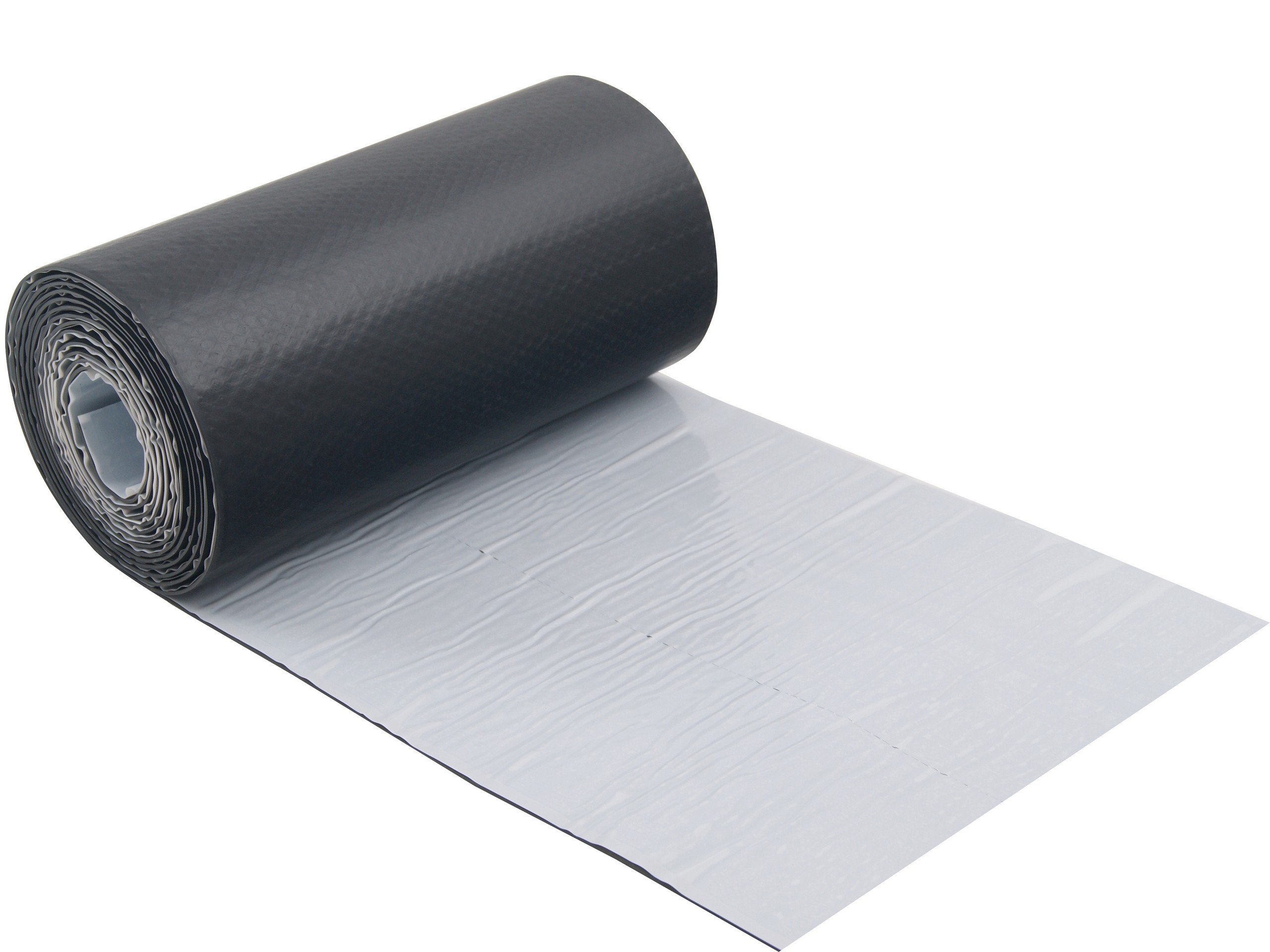 Parotec EPDM Wandanschlussband mit Aluminium Streckgitter (Schwarz) | Kaminanschlussband, armiertes EPDM, vollflächiger Butylkleber, UV-beständig, wetterfest