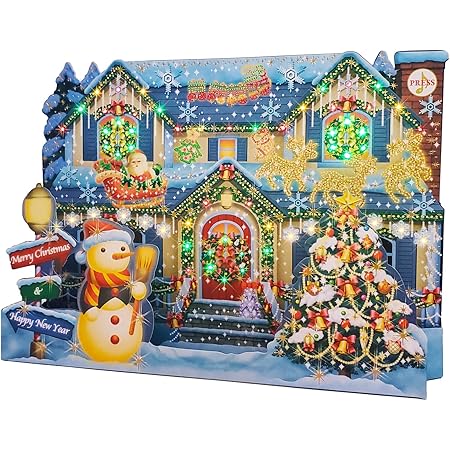 Amazon.com : 100 GREETINGS Lights & Music Tree Card - Musical Christmas ...