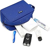 Vista 5 de Neceser de aseo pequeño para hombres y mujeres, organizador de artículos de aseo de viaje, kit de dopp resistente al agua, bolsa de afeitar