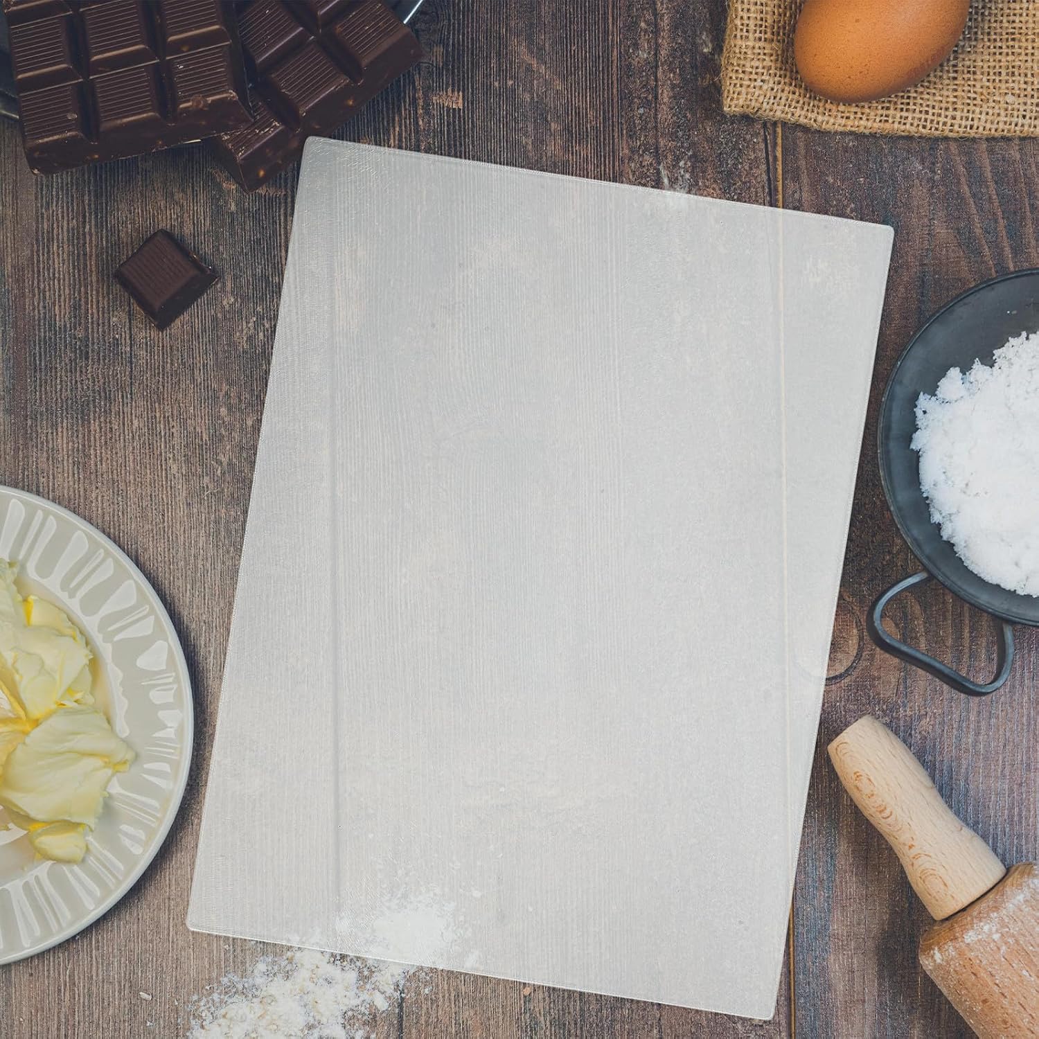 Tempered Glass Cutting Board 28x38cm for Kitchen Use – Non-slip Vegetable and Fruit Chopping Mat with 0.2" Thickness, Heat and Scratch Resistant Kitchen Cutting Tool for Home