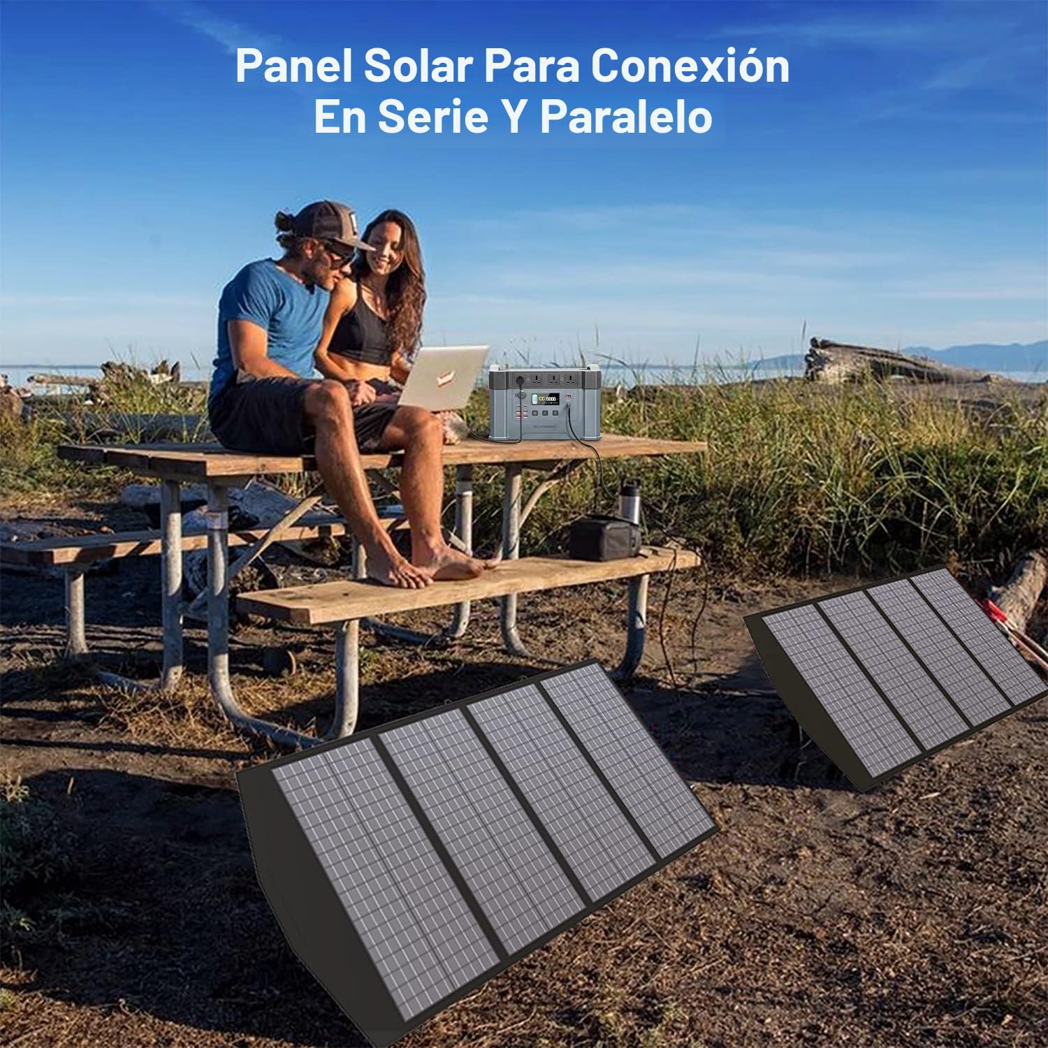 ALLPOWERS Panel Solar Plegable de 140 W - Kit de carga solar cargador solar portátil con salida MC-4 para Camping Central Eléctrica Portátil Alimentación de Rescate Tableta
