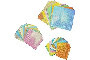 150 Sheets Shiny Origami Paper Mixing Colors Glitter Origami Paper Square Folding...