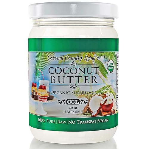 Mantequilla de coco orgánica 17.63 onzas de piedra cruda molida puré para recetas cetogénicas paleo amistosas