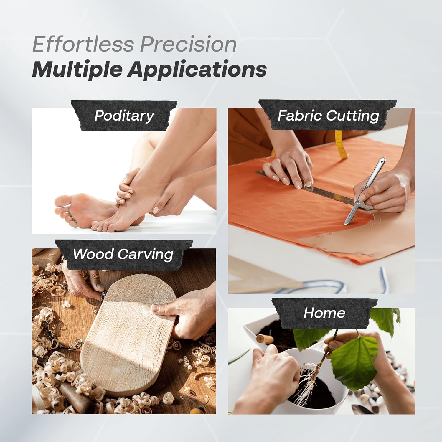 Pack of 4 Scalpel Handle #3 & #22 Sharp Carbon-Steel Blades Pack of 100, Sterile Individual Wrapped