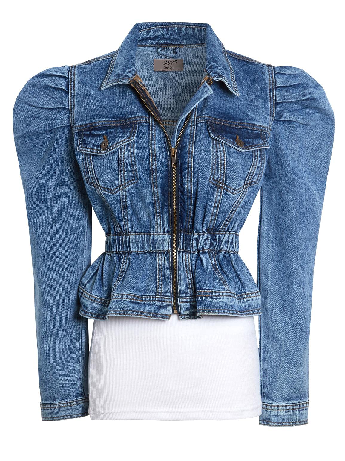 Ss7womens Puff Sleeve Denim Jacket Desertcart INDIA