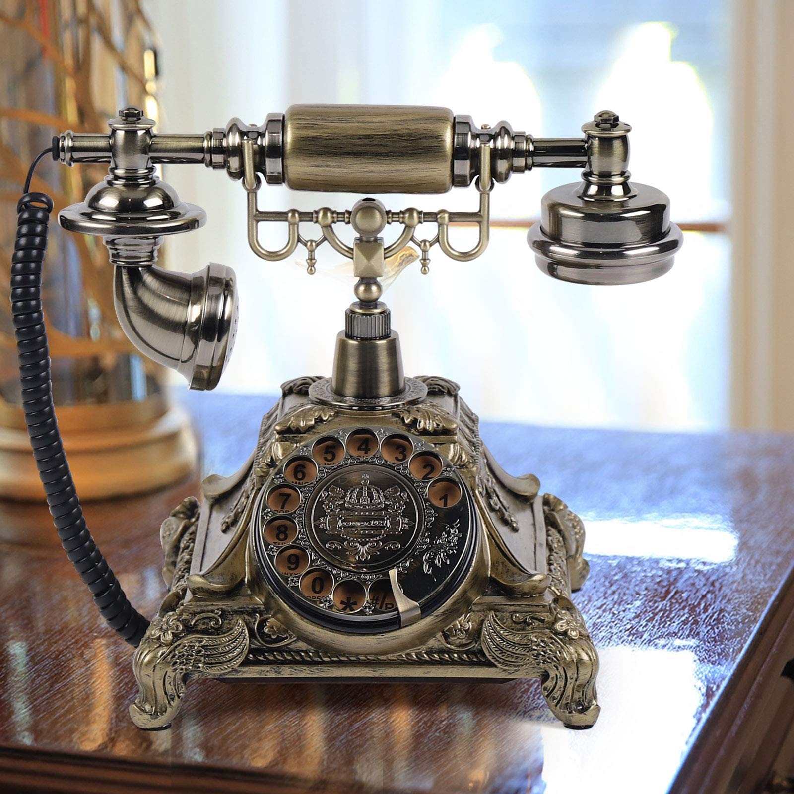 DYRABREST European Rotary Corded Antique Telephone Old Vintage Rotary