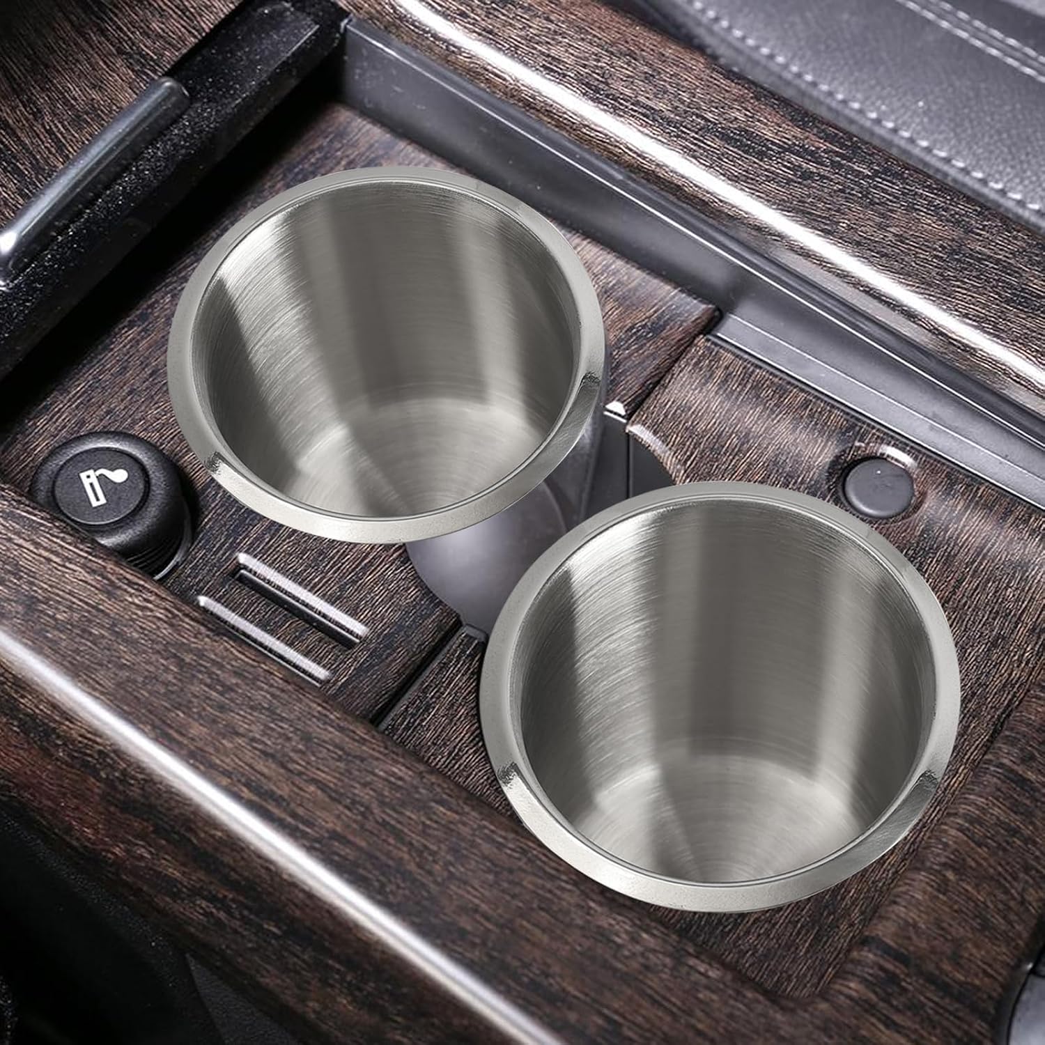 2Pcs Stainless Steel Drop-in Cup Holder 3.3 inch Drink Holder Silver Poker Table Cupholder Insert for Car Boat Couch Cinema Yacht Drink Cup Holder