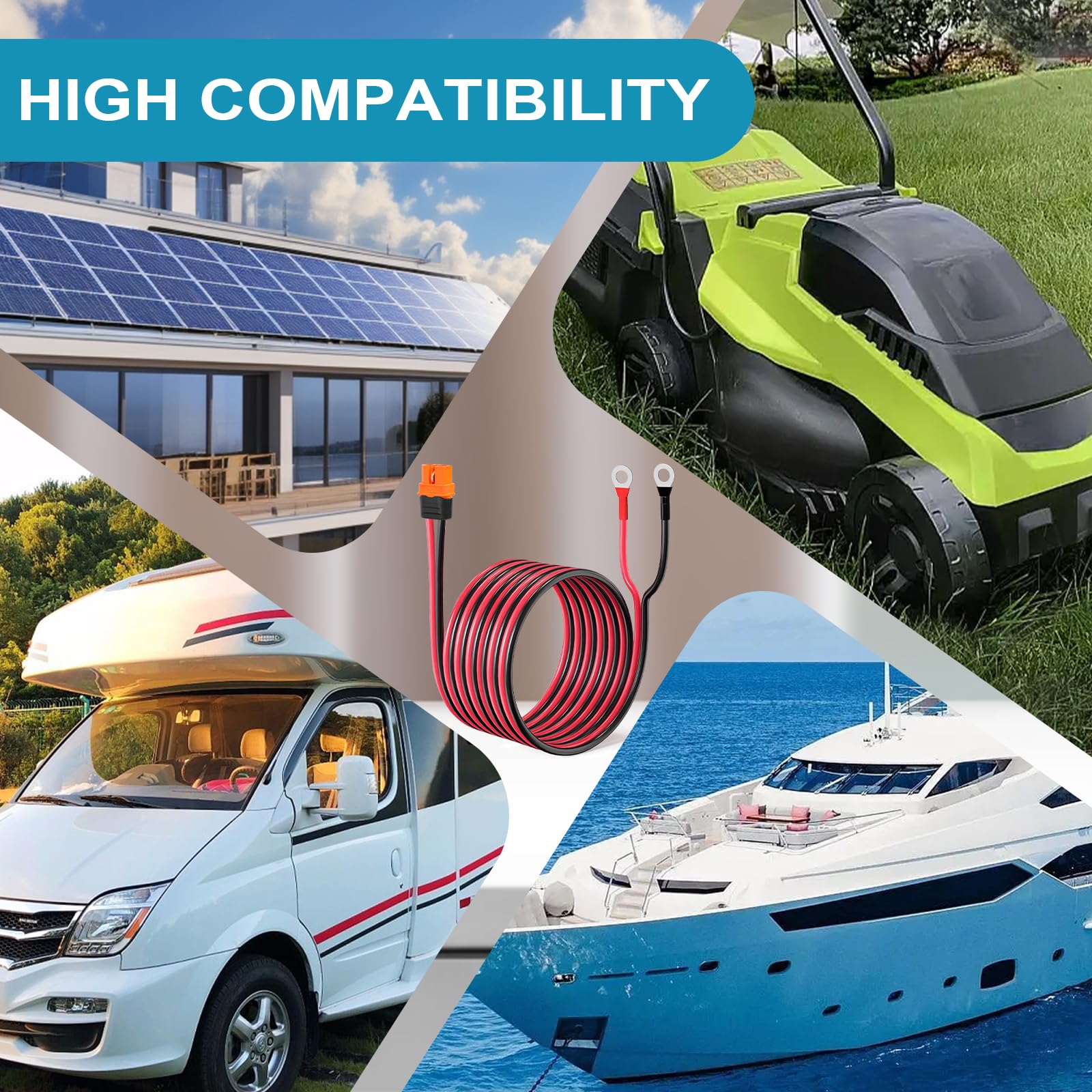 MOOKEERF XT60i na o-ring kabel terminalowy 10AWG 8FT XT60i gniazdo na wtyk O-ring XT60i-F przedłużacz do przenośnej stacji kulturystycznej generator solarny