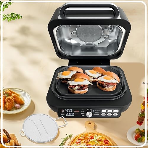 Miniatura 6 de GeeRic Protector de salpicaduras de acero inoxidable compatible con Ninja Foodi IG600IG601IG651, pantalla de salpicaduras de freidora de aire,