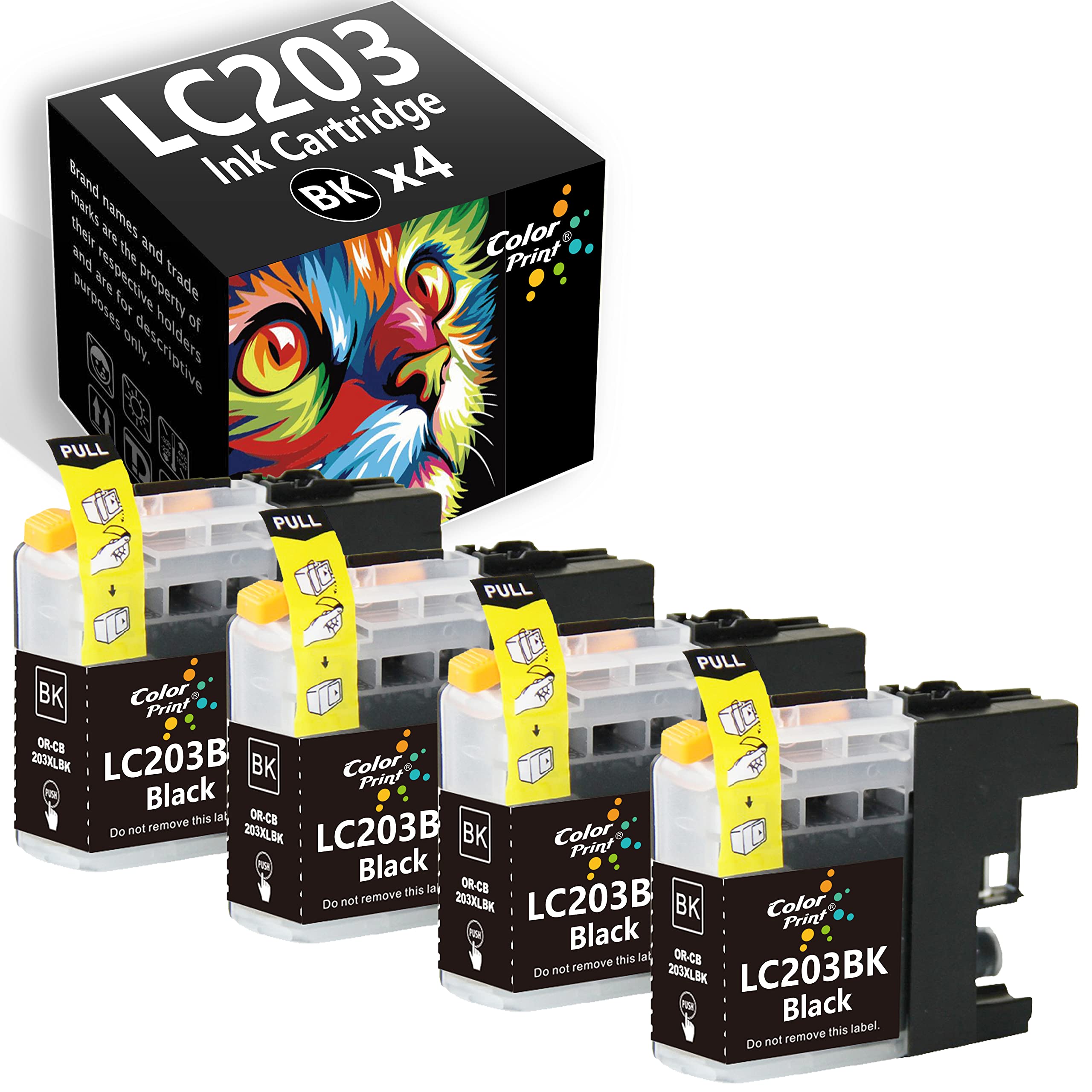 ColorPrint Compatible LC203XL Ink Cartridge Replacement for Brother LC203 Ink LC203BK LC201 for MFC-J460DW MFC-4320DW MFC-J4420DW MFC-J4620DW